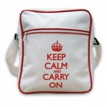 Keep Calm & Carry On White Retro Flight Bag