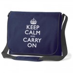 Keep Calm & Carry On Navy Blue Messenger Bag
