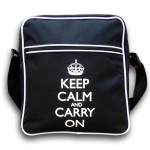 Keep Calm & Carry On Black Retro Flight Bag