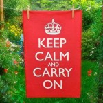 Keep Calm & Carry On Red Tea Towel