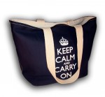 Keep Calm & Carry On Blue Tote Shopping Bag