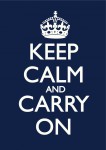 Keep Calm & Carry On Navy Blue Poster