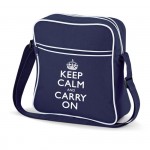 Keep Calm & Carry On Navy Retro Flight Bag