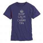 Keep Calm & Carry On Gentlemen's Navy Distressed T-Shirt