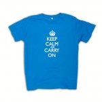 Keep Calm & Carry On Gentleman's Electric Blue T-Shirt